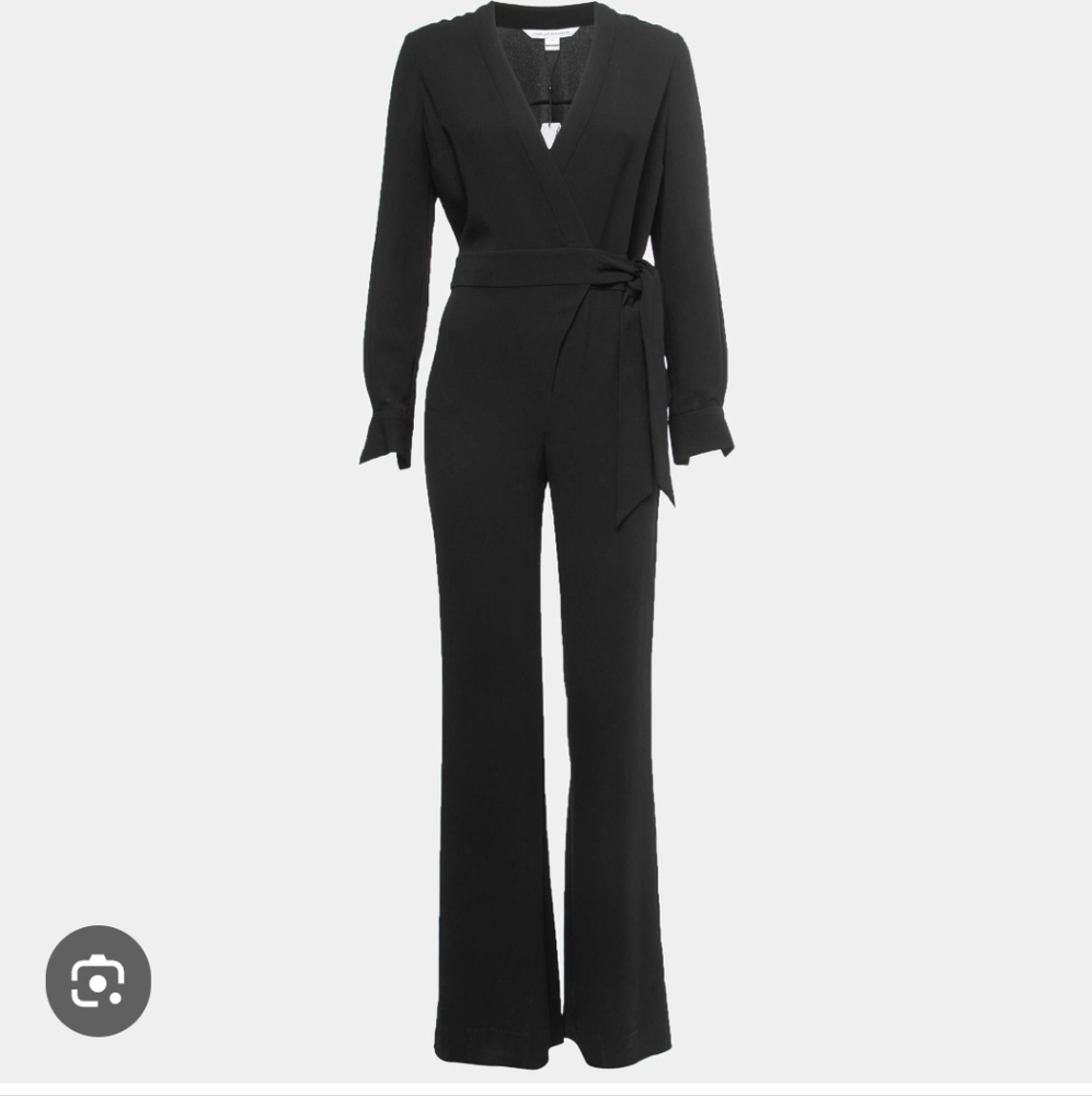 Diane Von Furstenberg Black Wrap Jumpsuit
